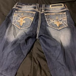 Dark Wash Rock Revival Skinny Jeans